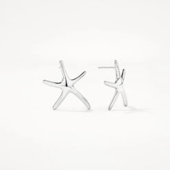 Starfish Stud Earrings In Silver