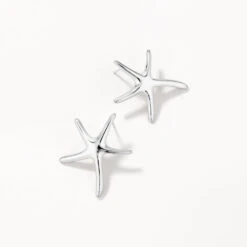 Starfish Stud Earrings In Silver -Fashion Accessories Store starfish stud earrings in silver medley jewellery earrings 42638717059302