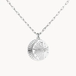 Sun And Moon Pendant Necklace In Silver