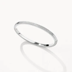 Textured Bangle In Silver