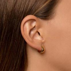 Thick Dome Huggies In Gold -Fashion Accessories Store thick dome huggies in gold medley jewellery earrings 37596052455654