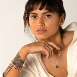 Thick Dome Huggies In Rose Gold -Fashion Accessories Store thick dome huggies in rose gold medley jewellery earrings 28776509702303