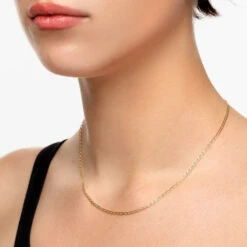Thin Flat Curb Chain Necklace In Gold -Fashion Accessories Store thin flat curb chain necklace in gold medley jewellery necklace 39729466441958