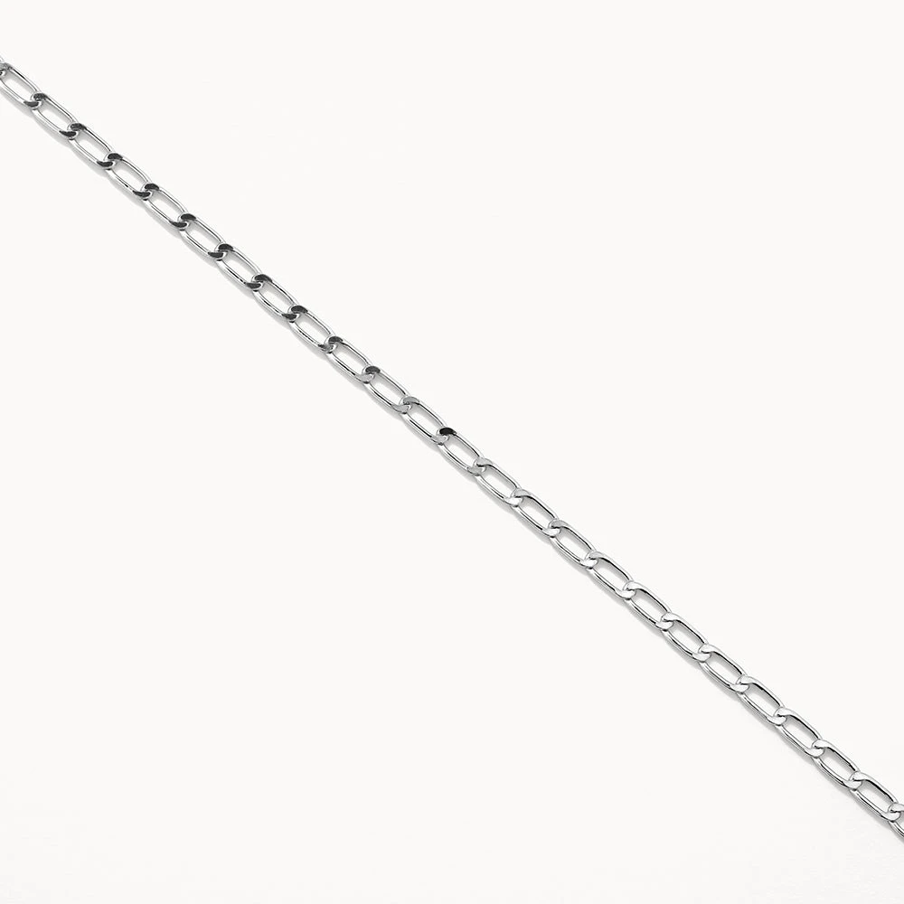 Thin Flat Curb Chain Necklace In Silver 5 Thin Flat Curb Chain Necklace In Silver - Image 5