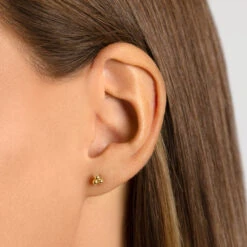 Triple Ball Stud Earrings In 10k Gold -Fashion Accessories Store triple ball stud earrings in 10k gold medley jewellery earrings 38212963827942