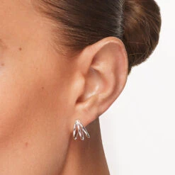 Triple Hoop Stud Earrings In Silver -Fashion Accessories Store triple hoop stud earrings in silver medley jewellery earrings 40459222417638