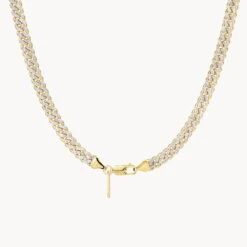 Two Tone Cuban Chain Necklace In Gold -Fashion Accessories Store two tone cuban chain necklace in gold medley jewellery necklace 41227240734950