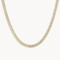 Two Tone Cuban Chain Necklace In Gold -Fashion Accessories Store two tone cuban chain necklace in gold medley jewellery necklace 41227240800486