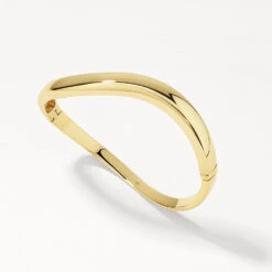Wave Dome Bangle In Gold -Fashion Accessories Store wave dome bangle in gold medley jewellery bracelets bangle 39932647178470