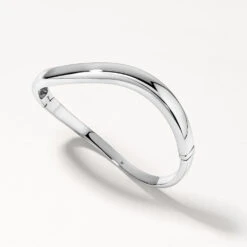 Wave Dome Bangle In Silver -Fashion Accessories Store wave dome bangle in silver medley jewellery bracelets bangle 39932645343462