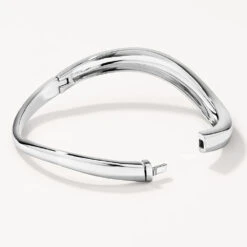 Wave Dome Bangle In Silver -Fashion Accessories Store wave dome bangle in silver medley jewellery bracelets bangle 39932645376230
