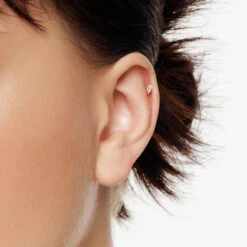 White Sapphire Marquise Helix Single Stud Earring In 10k Gold -Fashion Accessories Store white sapphire marquise helix single stud earring in 10k gold medley jewellery earrings 39724343361766