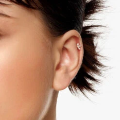 White Sapphire Triple Marquise Helix Single Stud Earring In 10k Gold -Fashion Accessories Store white sapphire triple marquise helix single stud earring in 10k gold medley jewellery earrings 39724346736870