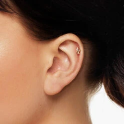 White Sapphire Triple Marquise Helix Single Stud Earring In 10k Gold -Fashion Accessories Store white sapphire triple marquise helix single stud earring in 10k gold medley jewellery earrings 39729454121190