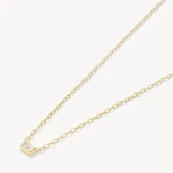 White Topaz Baguette Chain Necklace In Gold -Fashion Accessories Store white topaz baguette chain necklace in gold medley jewellery necklace 40459181719782