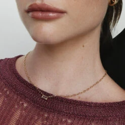 White Topaz Baguette Chain Necklace In Gold -Fashion Accessories Store white topaz baguette chain necklace in gold medley jewellery necklace 40469889220838