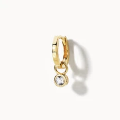 White Topaz Circle Charm In 10k Gold -Fashion Accessories Store white topaz circle charm in 10k gold medley jewellery earrings 39071798788326