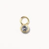 White Topaz Circle Charm In 10k Gold