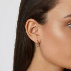 White Topaz Circle Charm In 10k Gold -Fashion Accessories Store white topaz circle charm in 10k gold medley jewellery earrings 39079909261542