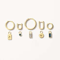 White Topaz Circle Charm In 10k Gold -Fashion Accessories Store white topaz circle charm in 10k gold medley jewellery earrings 39093542453478