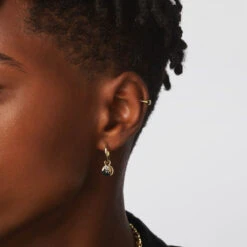 White Topaz Circle Charm In 10k Gold -Fashion Accessories Store white topaz circle charm in 10k gold medley jewellery earrings 39144309784806