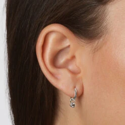 White Topaz Circle Charm In Silver -Fashion Accessories Store white topaz circle charm in silver medley jewellery earrings 39079906246886