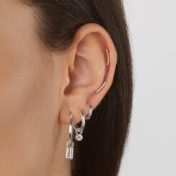 White Topaz Circle Charm In Silver -Fashion Accessories Store white topaz circle charm in silver medley jewellery earrings 39079907066086