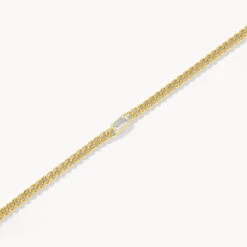 White Topaz Curb Chain Bracelet In Gold -Fashion Accessories Store white topaz curb chain bracelet in gold medley jewellery bracelets bangle 40459082662118