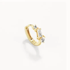 White Topaz Fancy Cut Huggies In Gold -Fashion Accessories Store white topaz fancy cut huggies in gold medley jewellery earrings 42638494597350