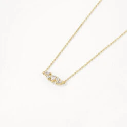 White Topaz Pendant Necklace In Gold