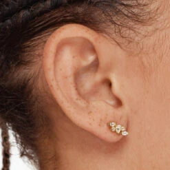 White Topaz Fancy Cut Stud Earrings In Gold -Fashion Accessories Store white topaz fancy cut stud earrings in gold medley jewellery earrings 42638484504806