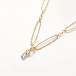 White Topaz Rectangle Charm In 10k Gold -Fashion Accessories Store white topaz rectangle charm in 10k gold medley jewellery earrings 39071788499174