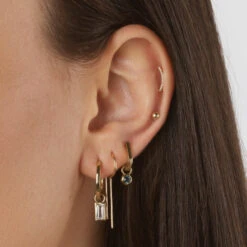 White Topaz Rectangle Charm In 10k Gold -Fashion Accessories Store white topaz rectangle charm in 10k gold medley jewellery earrings 39079901561062