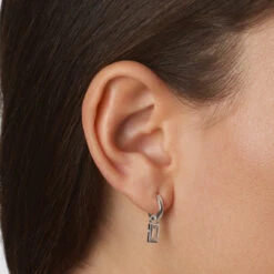 White Topaz Rectangle Charm In Silver -Fashion Accessories Store white topaz rectangle charm in silver medley jewellery earrings 39089359061222