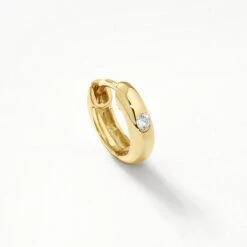 White Topaz Round Curve Huggies In Gold -Fashion Accessories Store white topaz round curve huggies in gold medley jewellery earrings 41819596554470