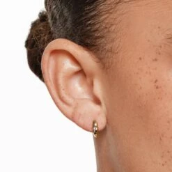 White Topaz Round Curve Huggies In Gold -Fashion Accessories Store white topaz round curve huggies in gold medley jewellery earrings 41823894077670