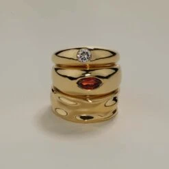 White Topaz Round Curve Pinky Ring In Gold -Fashion Accessories Store white topaz round curve pinky ring in gold medley jewellery ring 42160763535590
