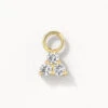 White Topaz Trio Charm In 10k Gold