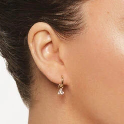 White Topaz Trio Charm In 10k Gold -Fashion Accessories Store white topaz trio charm in 10k gold medley jewellery earrings 39933059629286