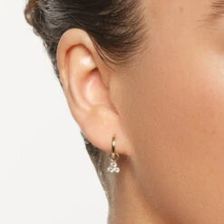 White Topaz Trio Charm In 10k Gold -Fashion Accessories Store white topaz trio charm in 10k gold medley jewellery earrings 39966933418214