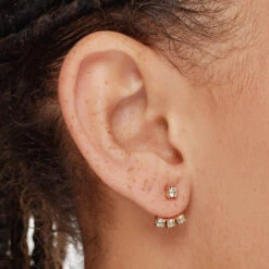 White Topaz Trio Jacket Stud Earrings In Gold -Fashion Accessories Store white topaz trio jacket stud earrings in gold medley jewellery earrings 42638521106662