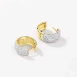 White Zircon Chunky Curve Huggies In Gold 7 White Zircon Chunky Curve Huggies In Gold -Fashion Accessories Store white zircon chunky curve huggies in gold medley jewellery earrings 41811214500070