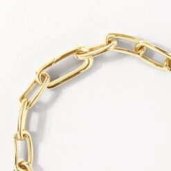 White Zircon Pave Link Paperclip Chain Bracelet In Gold -Fashion Accessories Store white zircon pave link paperclip chain bracelet in gold medley jewellery bangle bracelet 41819582103782