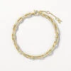 White Zircon Pave Paperclip Chain Bracelet In Gold