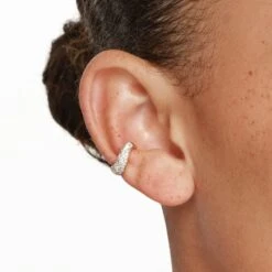 White Zircon Pave Wave Ear Cuff In Gold -Fashion Accessories Store white zircon pave wave ear cuff in gold medley jewellery earrings 41823922192614