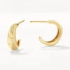 White Zircon Polka Dot Hoops In Gold