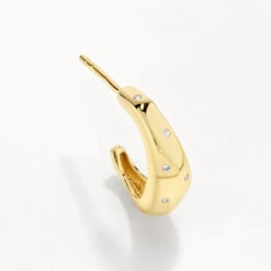 White Zircon Polka Dot Hoops In Gold -Fashion Accessories Store white zircon polka dot hoops in gold medley jewellery earrings 42638479360230