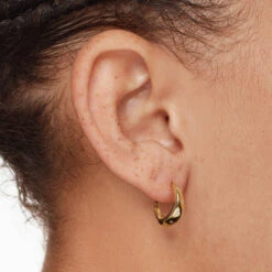 White Zircon Polka Dot Hoops In Gold -Fashion Accessories Store white zircon polka dot hoops in gold medley jewellery earrings 42638479884518