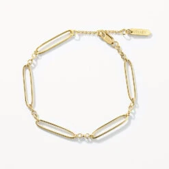 Wire Paperclip Chain Bracelet In Gold