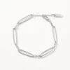 Wire Paperclip Chain Bracelet In Silver